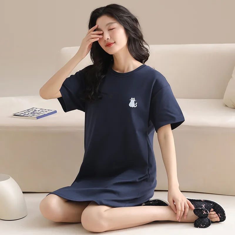 GOSO Nightgown Women's Navy Blue-7