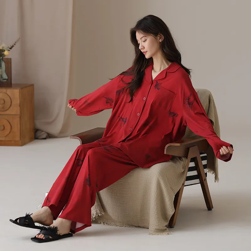 GOSO Pajama Set Women's Burgundy-1