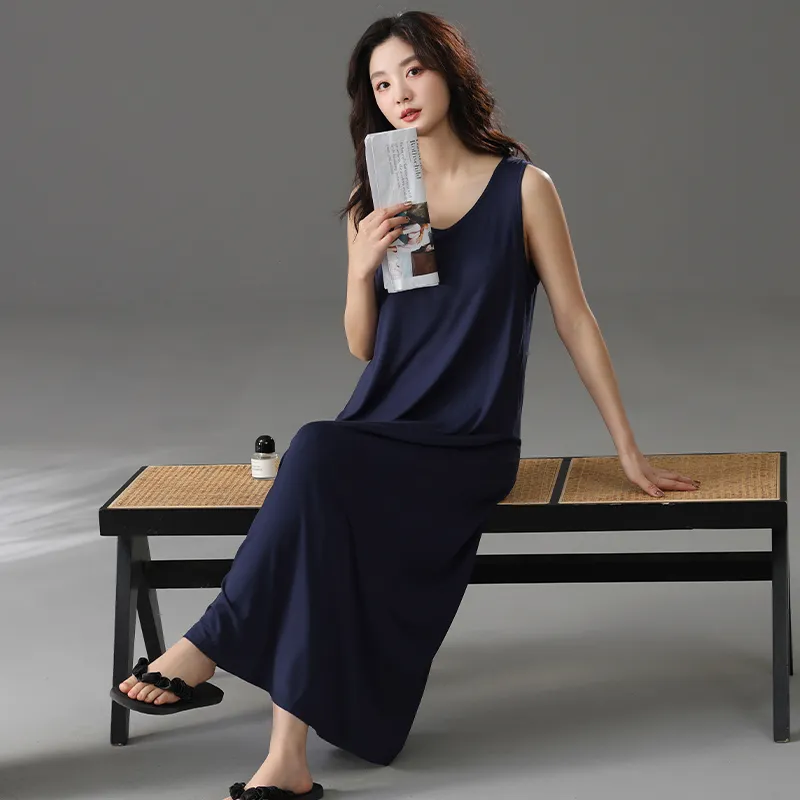 GOSO Nightgown Women's Navy Blue-4