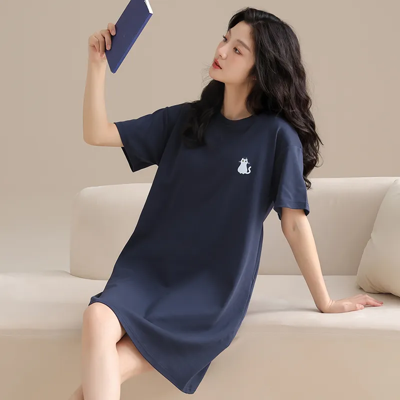 GOSO Nightgown Women's Navy Blue-5