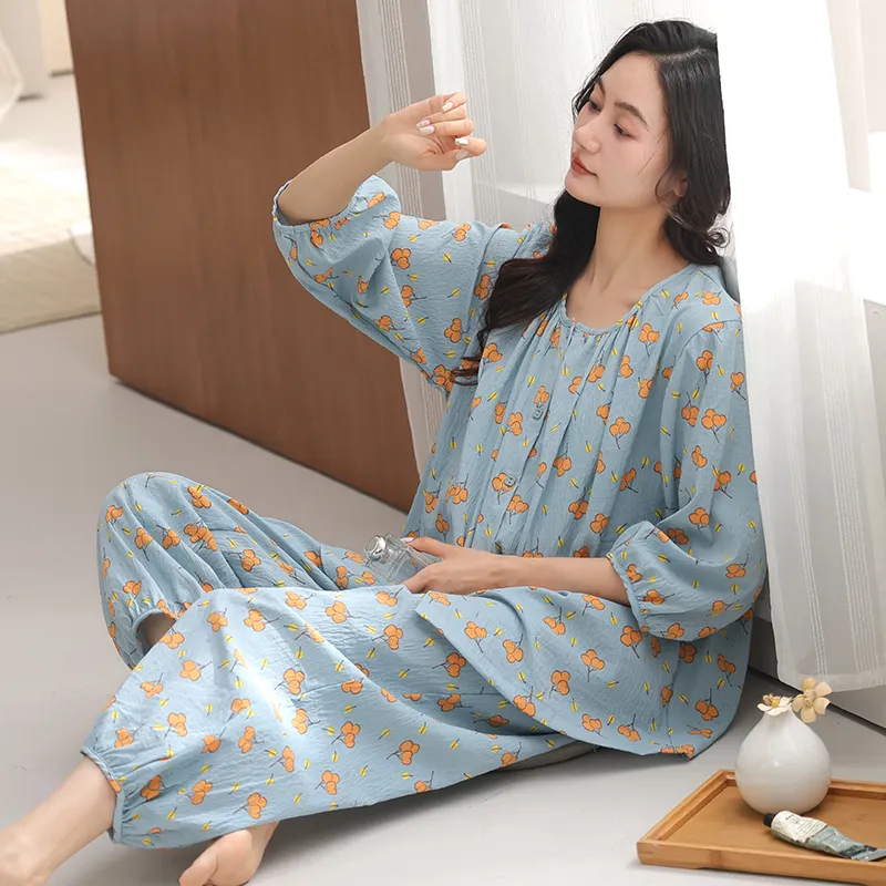 GOSO Pajama Set Women's Pink Blue-5