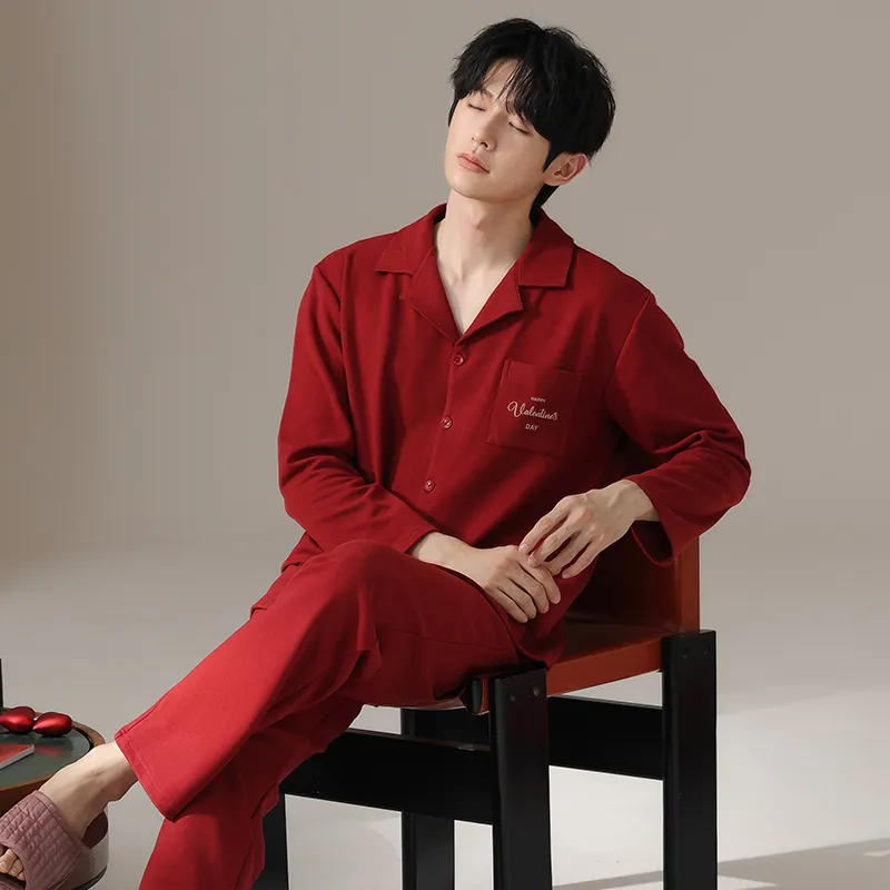 GOSO Pajama Set Men's Brick Red-5