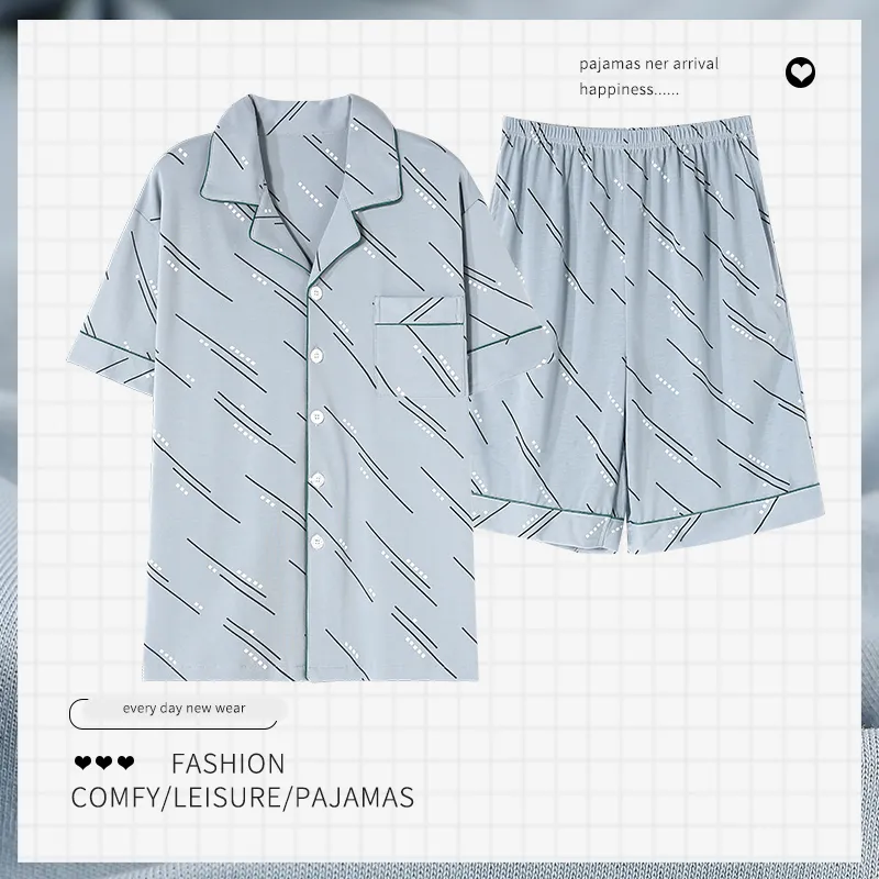 GOSO Pajama Set Men's Pink Blue-7