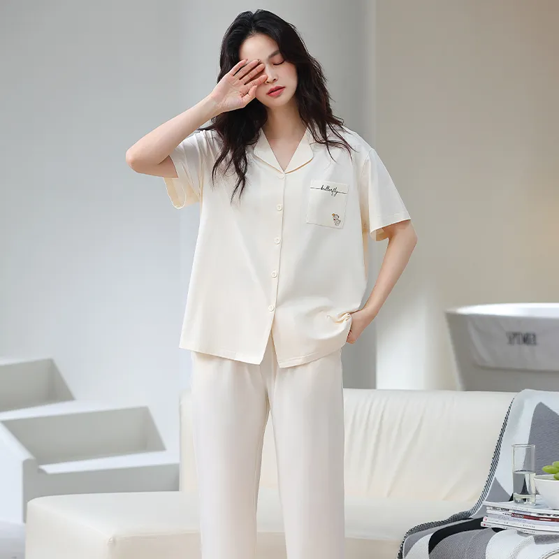 GOSO Pajama Set Women's Ivory White-1