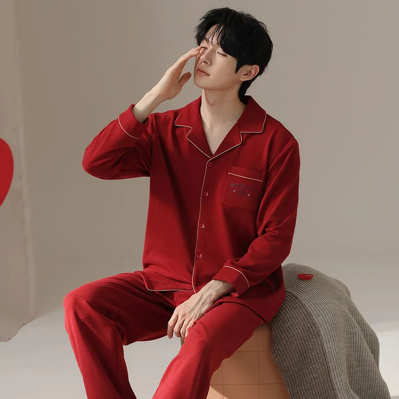 GOSO Pajama Set Men's Brick Red-4