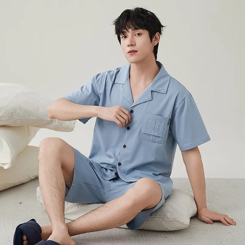 GOSO Pajama Set Men's Pink Blue-1
