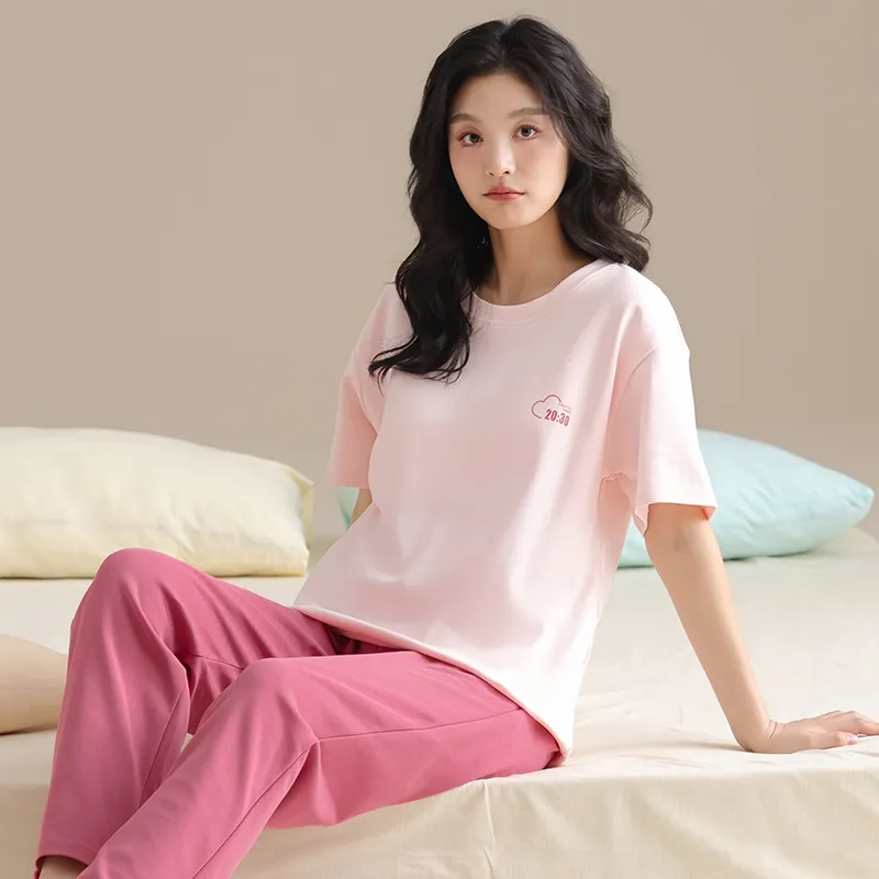 GOSO Pajama Set Women's Light Pink Red-6