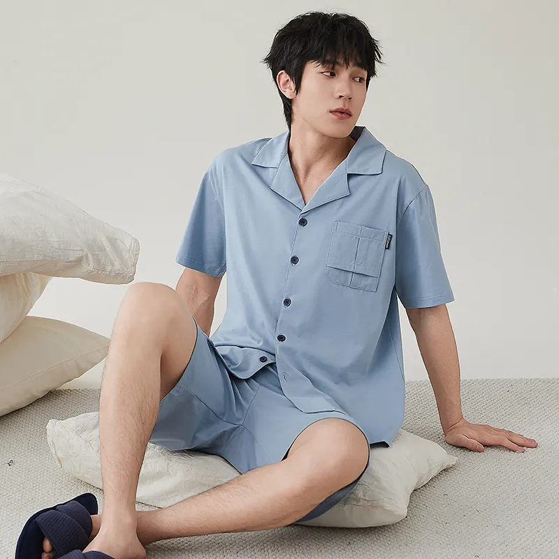 GOSO Pajama Set Men's Pink Blue-2