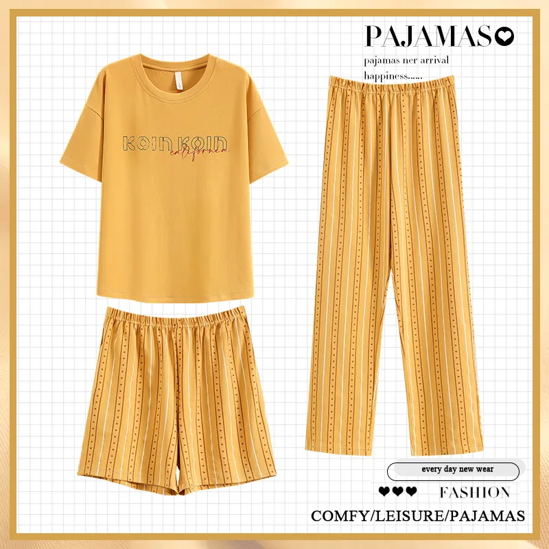 GOSO Pajama Set Women's Yellow Shades-1