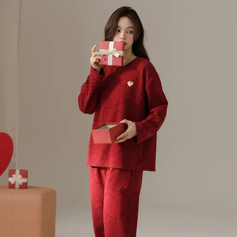 GOSO Pajama Set Women's Brick Red-2
