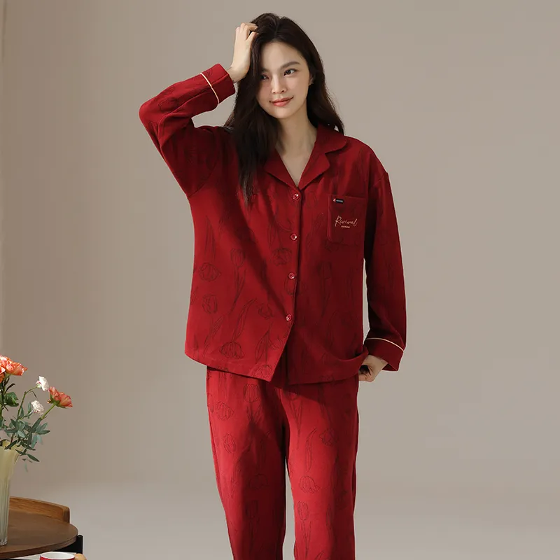 GOSO Pajama Set Women's Brick Red-1