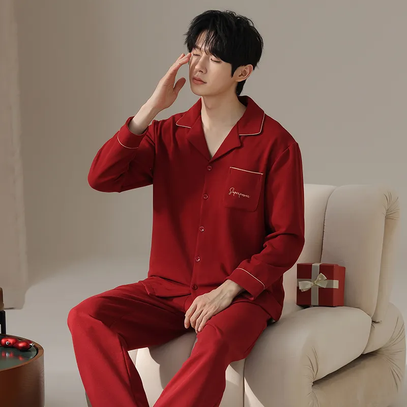 GOSO Pajama Set Men's Brick Red-3
