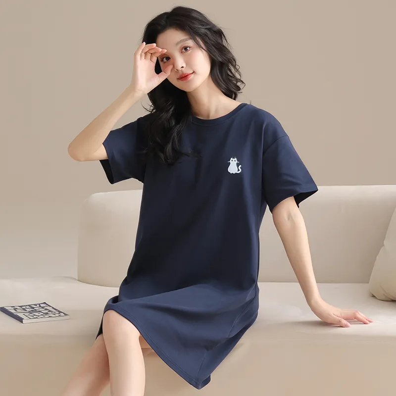 GOSO Nightgown Women's Navy Blue-4
