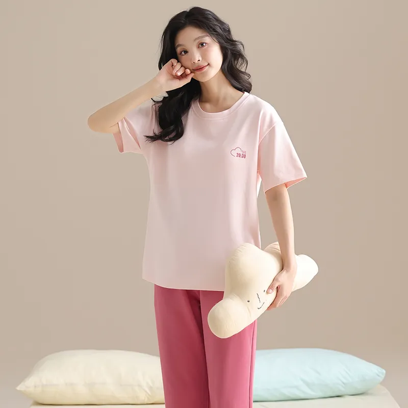 GOSO Pajama Set Women's Light Pink Red-1