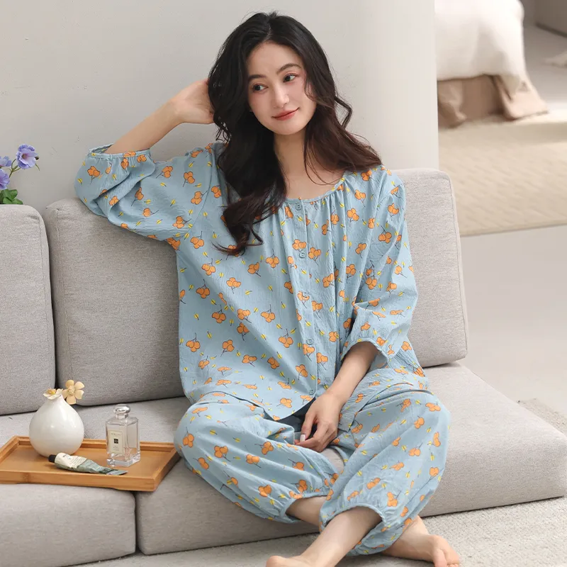 GOSO Pajama Set Women's Pink Blue-2