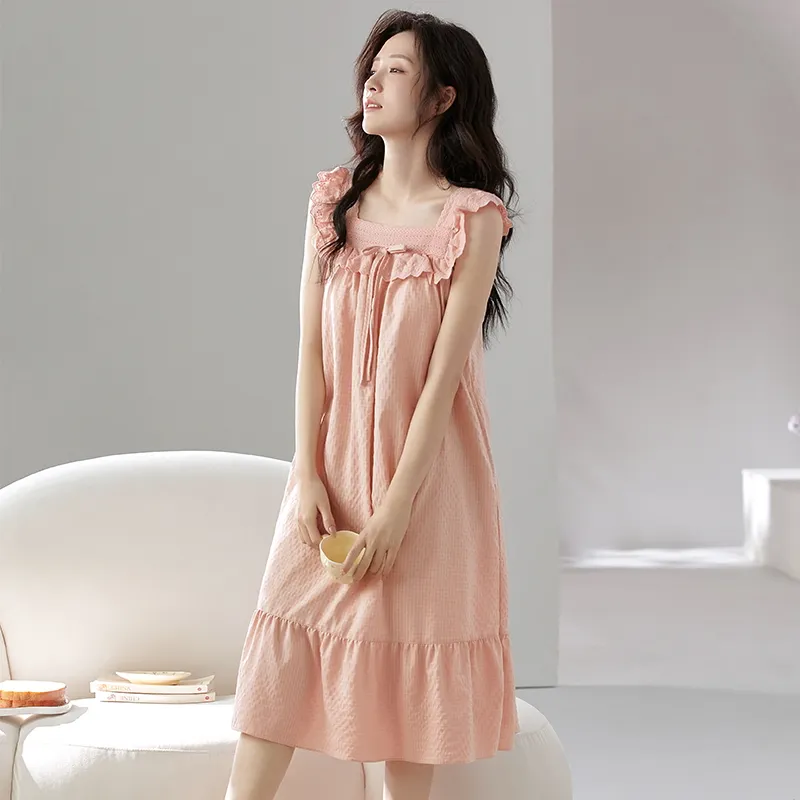 GOSO Nightgown Women's Light Pink Red-2