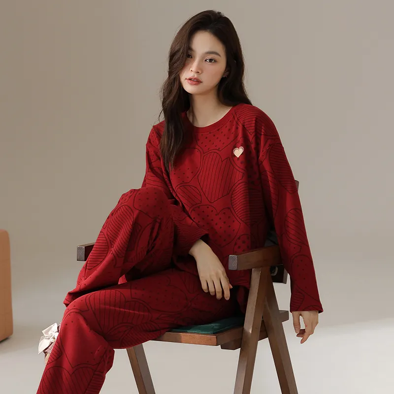 GOSO Pajama Set Women's Brick Red-4