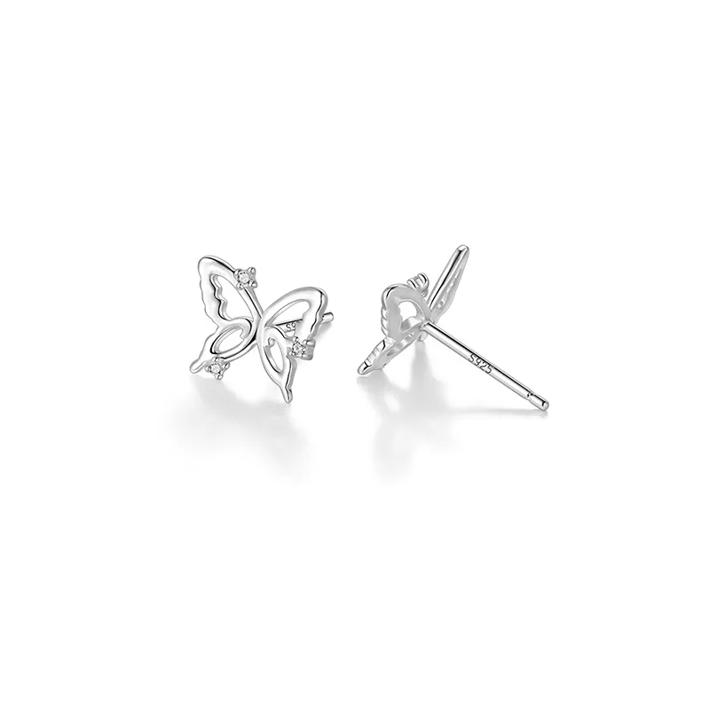 Silver 925 Sterling Silver Stud Earrings Women's-1