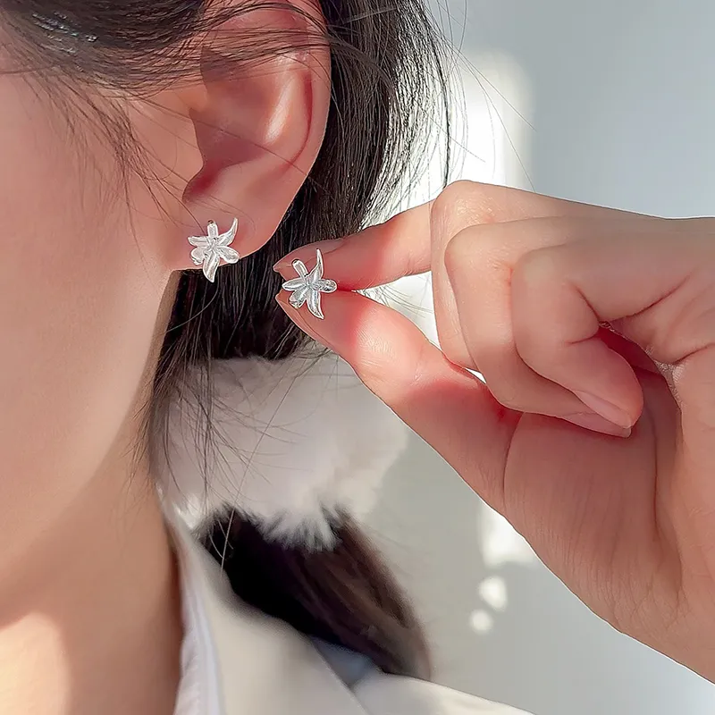 Silver 925 Sterling Silver Stud Earrings Women's-4