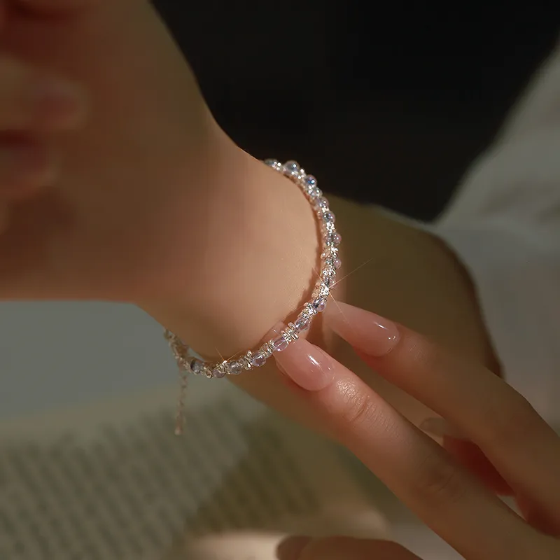 Silver 925 Sterling Silver Little Bulb Silver Nugget Bracelet Women's Peaceful Dreamy Jewelry-1