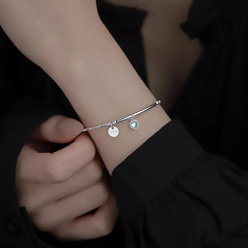 Silver 925 Sterling Silver Bracelets Women's-3