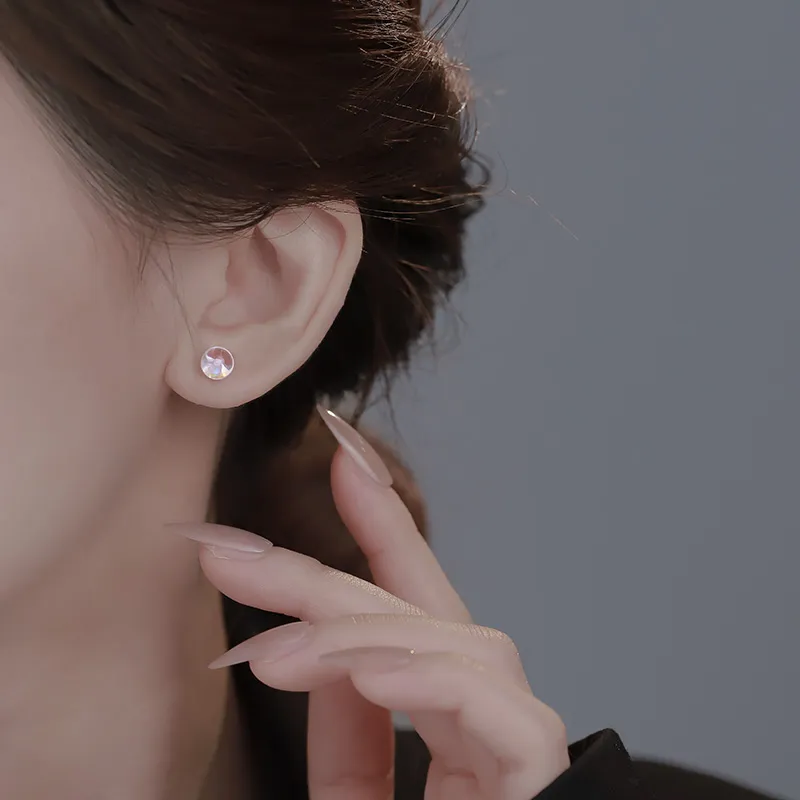 Silver 925 Sterling Silver Stud Earrings Women's-3