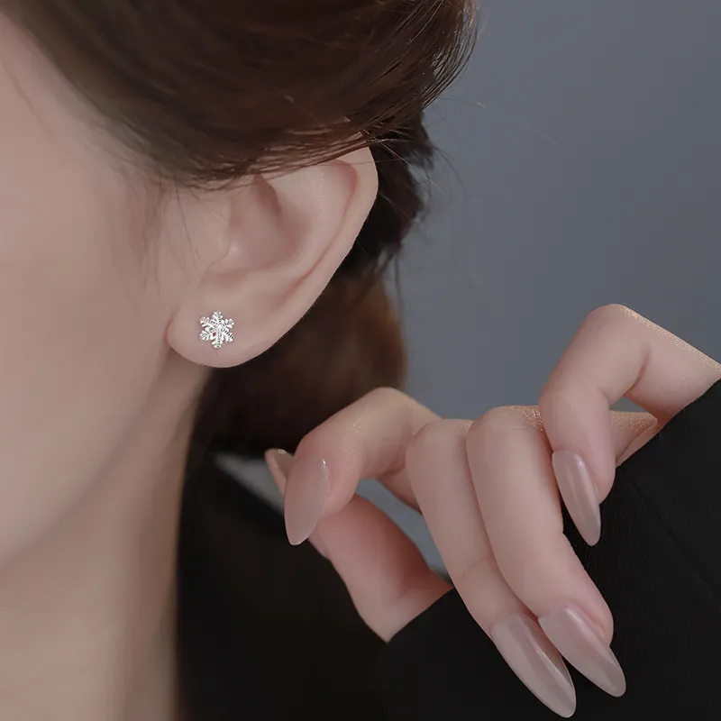 Silver 999 Fine Silver Stud Earrings Women's-4