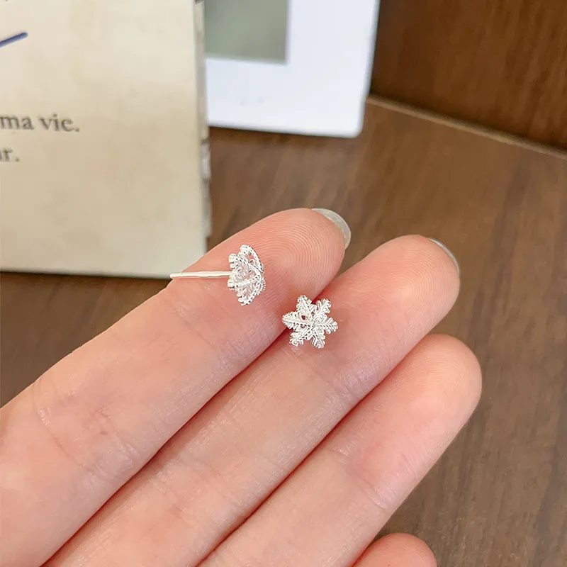 Silver 999 Fine Silver Stud Earrings Women's-2