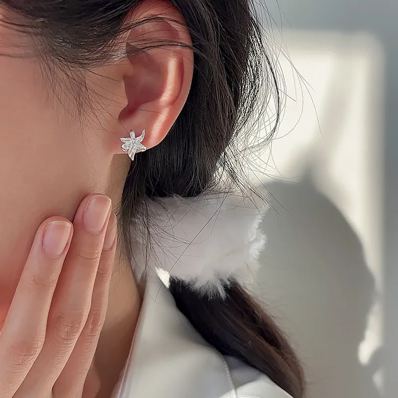 Silver 925 Sterling Silver Stud Earrings Women's-6