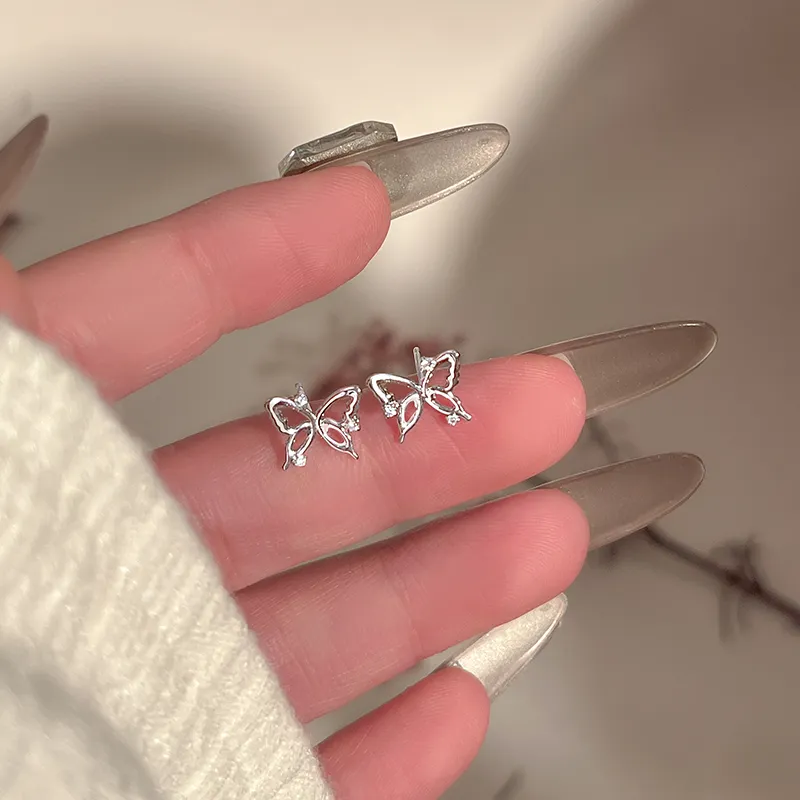 Silver 925 Sterling Silver Stud Earrings Women's-5