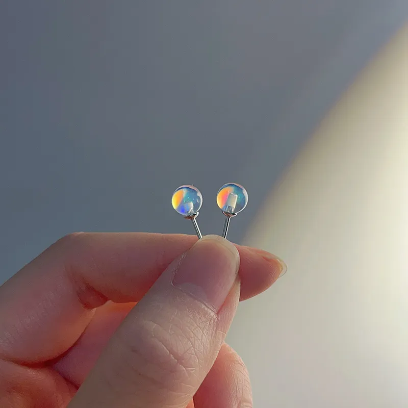 Silver 925 Sterling Silver Stud Earrings Women's-5