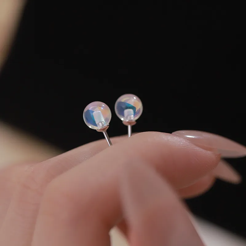 Silver 925 Sterling Silver Stud Earrings Women's-1