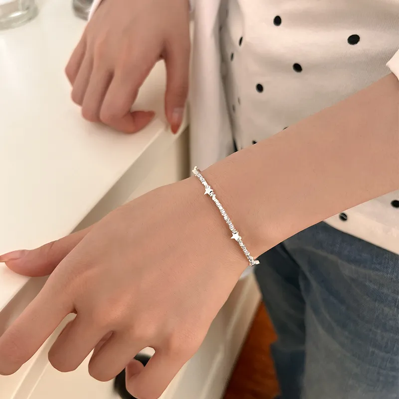 Silver 925 Sterling Silver Bracelets Women's-3