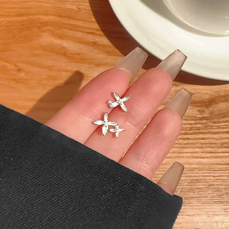 Silver 925 Sterling Silver Stud Earrings Women's-7