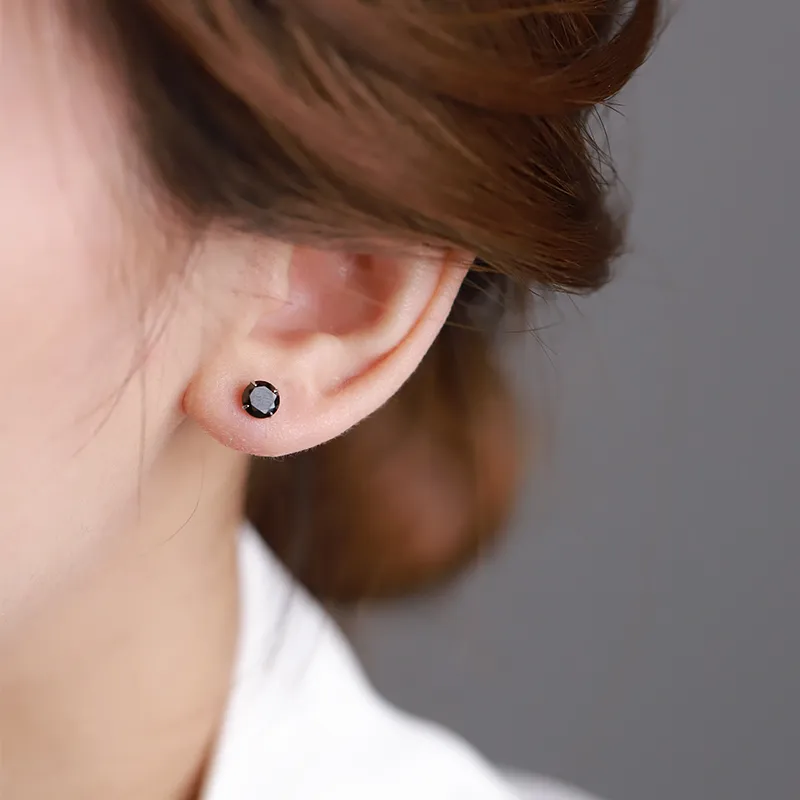 Silver S999 Fine Silver Stud Earrings Women's-8
