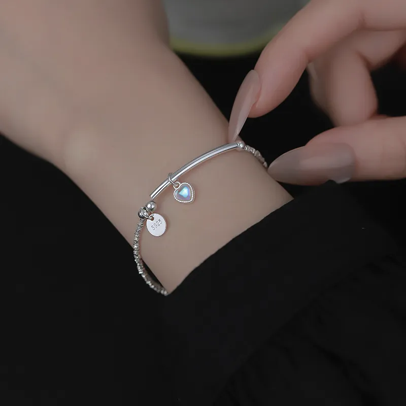 Silver 925 Sterling Silver Bracelets Women's-2