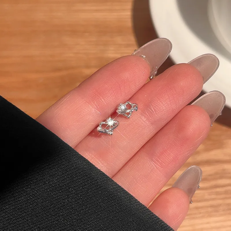 Silver 925 Sterling Silver Stud Earrings Women's-7