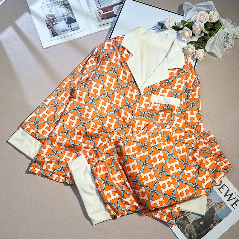Slimma Pajama Set Women's Orange-4