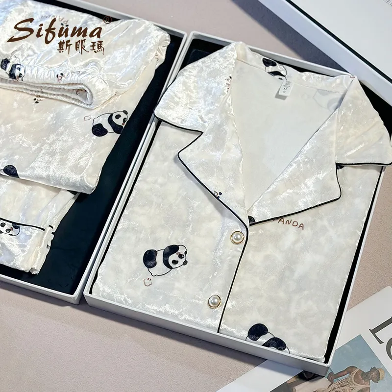 Slimma Pajama Set Women's White-2
