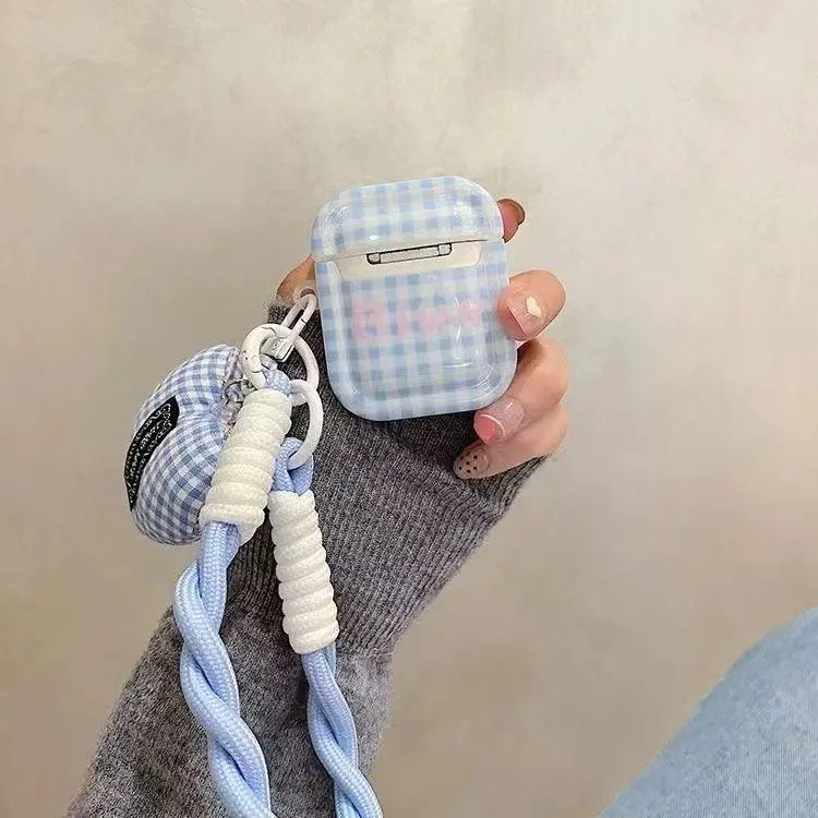 Beams Compatibility Airpods4/3/Pro/Pro2 Silicone Cute Pink Mesh With Cord Headphone Cases-7