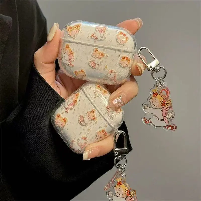 Beams Compatibility Airpods4/3/Pro/Pro2 Silicone Niche Ins Cartoon Cute Anime CoCo Sauce Girl Anti Fall Headphone Cases-1