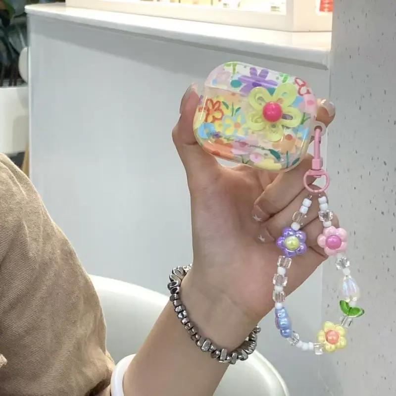 Beams Compatibility Airpods4/3/Pro/Pro2 TPU Ins Summer Oil Painting Dopamine Dressing Floral Headphone Cases-11