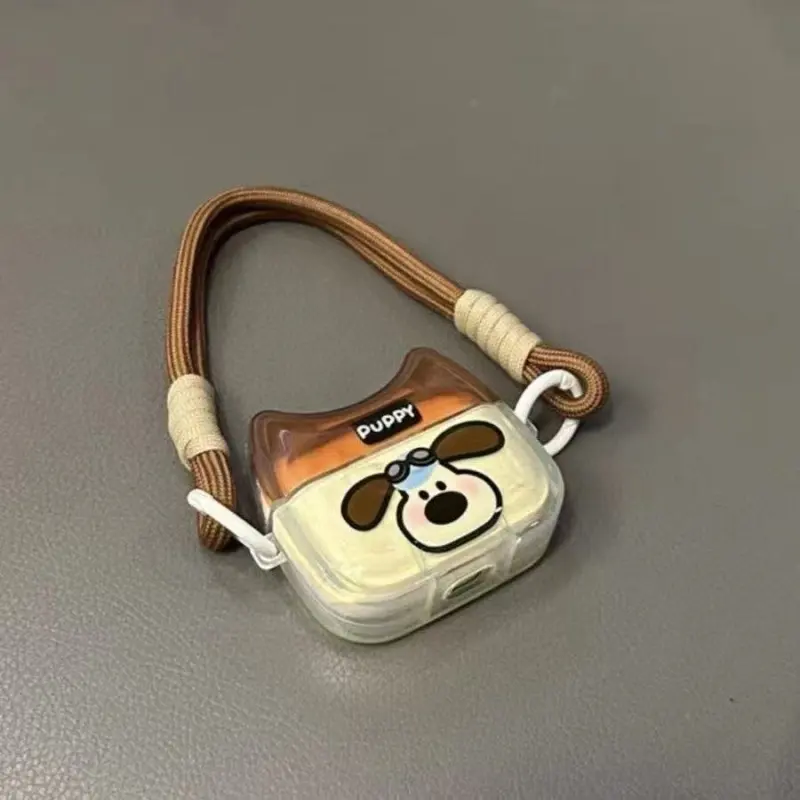 Beams Compatibility Airpods4/3/Pro/Pro2 TPU Japanese And Korean Style Ins Master Dog Cute Brown Headphone Cases-3