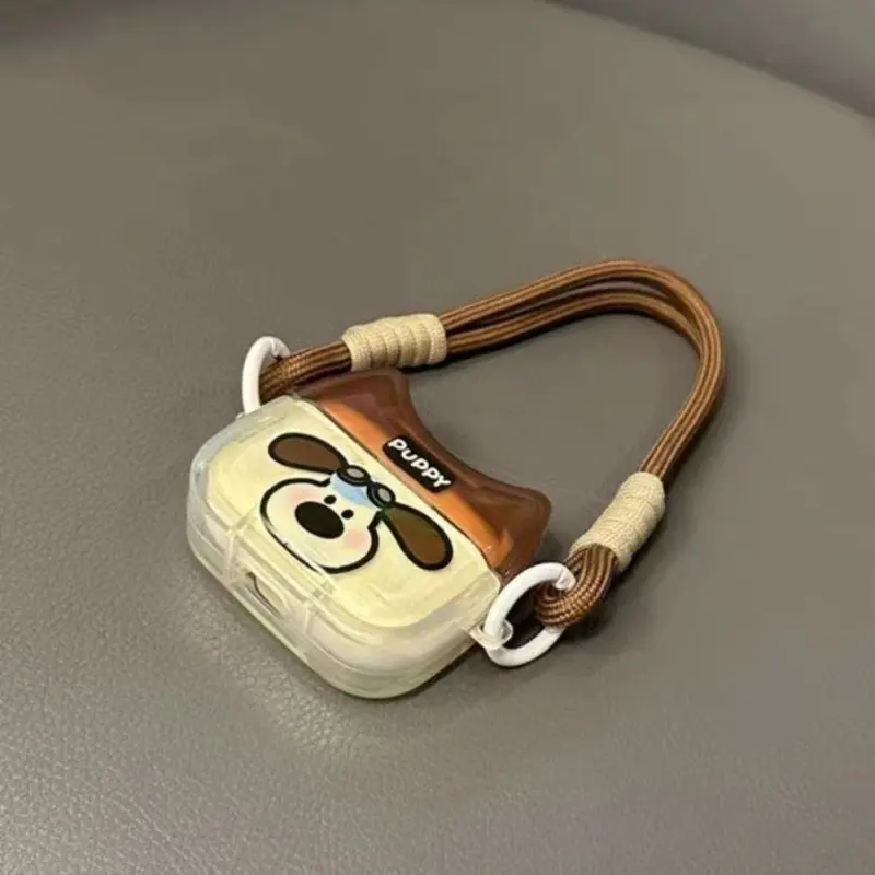 Beams Compatibility Airpods4/3/Pro/Pro2 TPU Japanese And Korean Style Ins Master Dog Cute Brown Headphone Cases-1