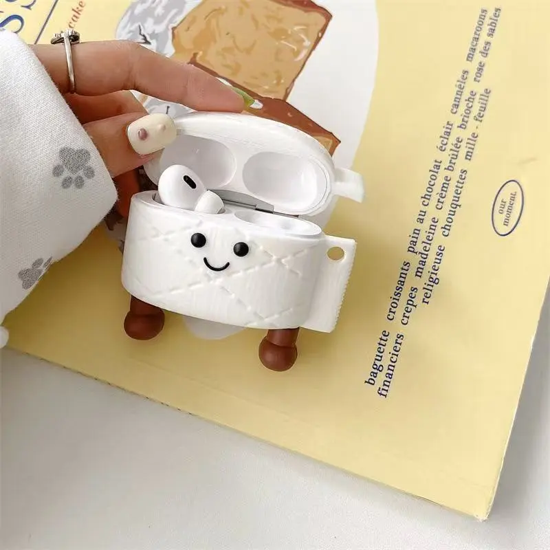 Beams Compatibility Airpods4/3/Pro/Pro2 Silicone Creative Fun Quirky Toilet Paper Expression Headphone Cases-5