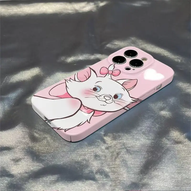Beams PC Material Cute Cartoon Pink Marie Cat Phone Cases Compatibility Iphone16/15/14/13/12/11Pro/ProMax/Plus-3