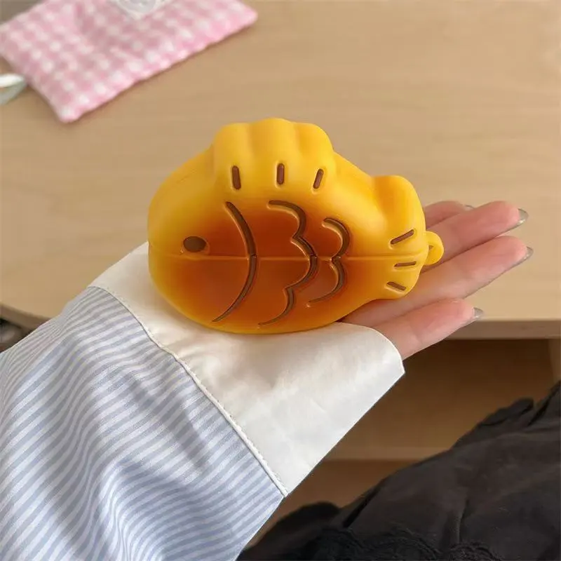 Beams Compatibility Airpods4/3/Pro/Pro2 Silicone Japanese And Korean Style Cute Imitation Taiyaki Headphone Cases-3