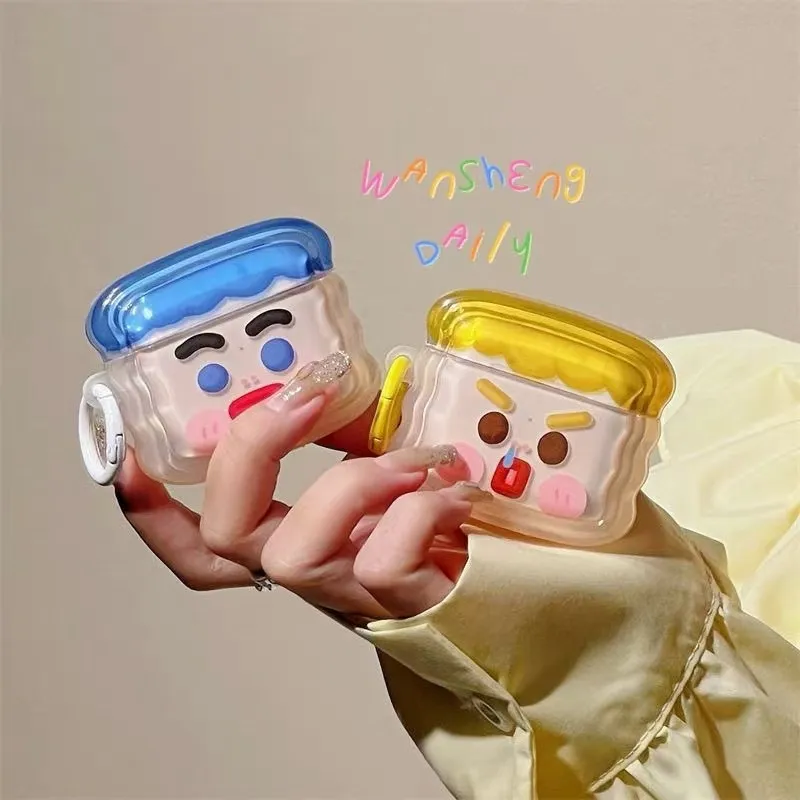 Beams Compatibility Airpods4/3/Pro/Pro2 Silicone Ins Niche Fun Couple Quirky Expression Headphone Cases-1