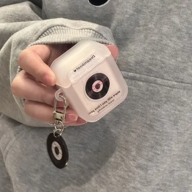 Beams Compatibility Airpods4/3/Pro/Pro2 TPU Ins Niche Transparent CD Plate Headphone Cases-7