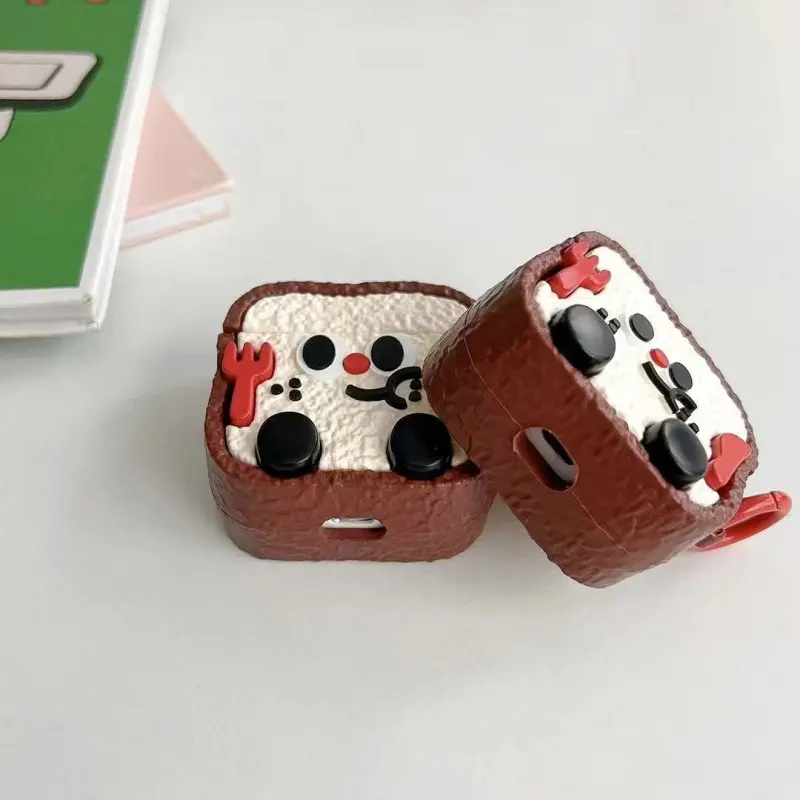 Beams Compatibility Airpods4/3/Pro/Pro2 TPU Ins Cartoon Toast Puffy Character Bluetooth Earphone Case Headphone Cases-2